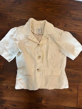 Maeve puff sleeve short sleeve blazer
